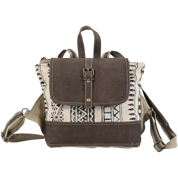 OHLAY Upcycled Canvas Hair-On Genuine Leather Backpack NWT Amazon.com: OHLAY Backpack Upcycled Canvas Hair-On Genuine  main image 4