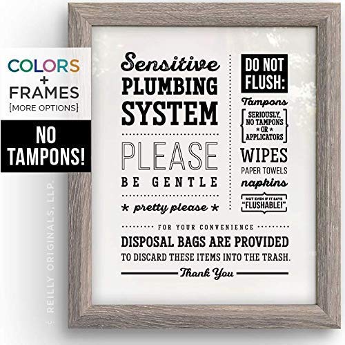 Amazon Com Cute Bathroom Sign Decor Septic System Sensitive Pipes