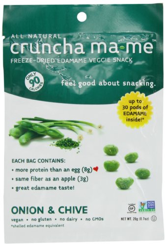 Crunch-a-Mame Edamame Snack - High In Protein & Fiber, Naturally Gluten Free - Onion & Chive - (Pack of 8 Single Serving Bags)