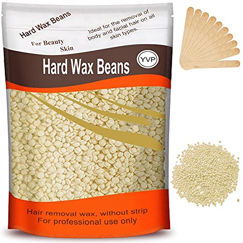 Yovanpur Pearl Wax Beads for Brazilian Waxing, Sensitive Skin, Face, Eyebrows, Legs - At-Home Hair Removal, 300g (10 Oz)/bag with 10 Wax Sticks