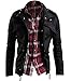Zicac Men's Casual Fashion Military Zip Button Cotton Jacket Coat (US:L(Asian Tag 3XL),Black)