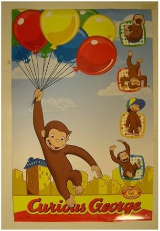 Amazon.com: Curious George Poster Cartoon Holding Balloons: Furniture