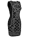 Meaneor Women Sleeveless Rhinestone Embellished Vintage Bodycon Club Dresses