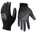 Better Grip BGSPU-BK-9 Ultra-Thin Polyurethane Palm Coated Glove, Nylon/Polyester Shell, Black (Large, 6 Pairs)