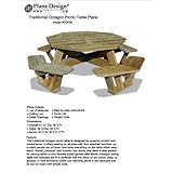 Traditional Octagon Picnic Table Set / Woodworking Out Door Furniture Plans Pattern #ODF06