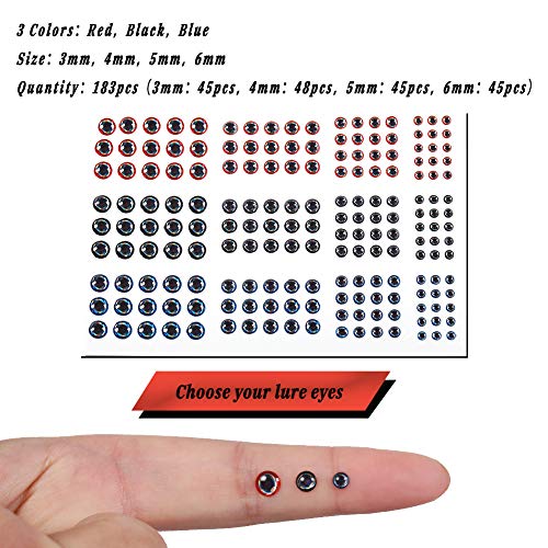 YOTO 804PCS Fishing Lure Eyes 2D/3D/4D/5D Lifelike Realistic Artificial Holographic Fake Eyes 3 4 5 6 7 10mm for Fly Tying Lures Crafts DIY Materials Tool - Thumbnail 2