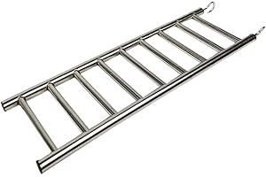 Dorakitten Parrot Ladder Stainless Steel - Metal Bird Climbing Exercise Toy Nonskid Rustproof Portable Bird Cage Ladder Cockatiel Stand Ladder