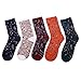 KEAZA Womens Cotton Vintage Geometry Bohemian BOHO Novelty Lace Crew Socks 5-pack WD08C1
