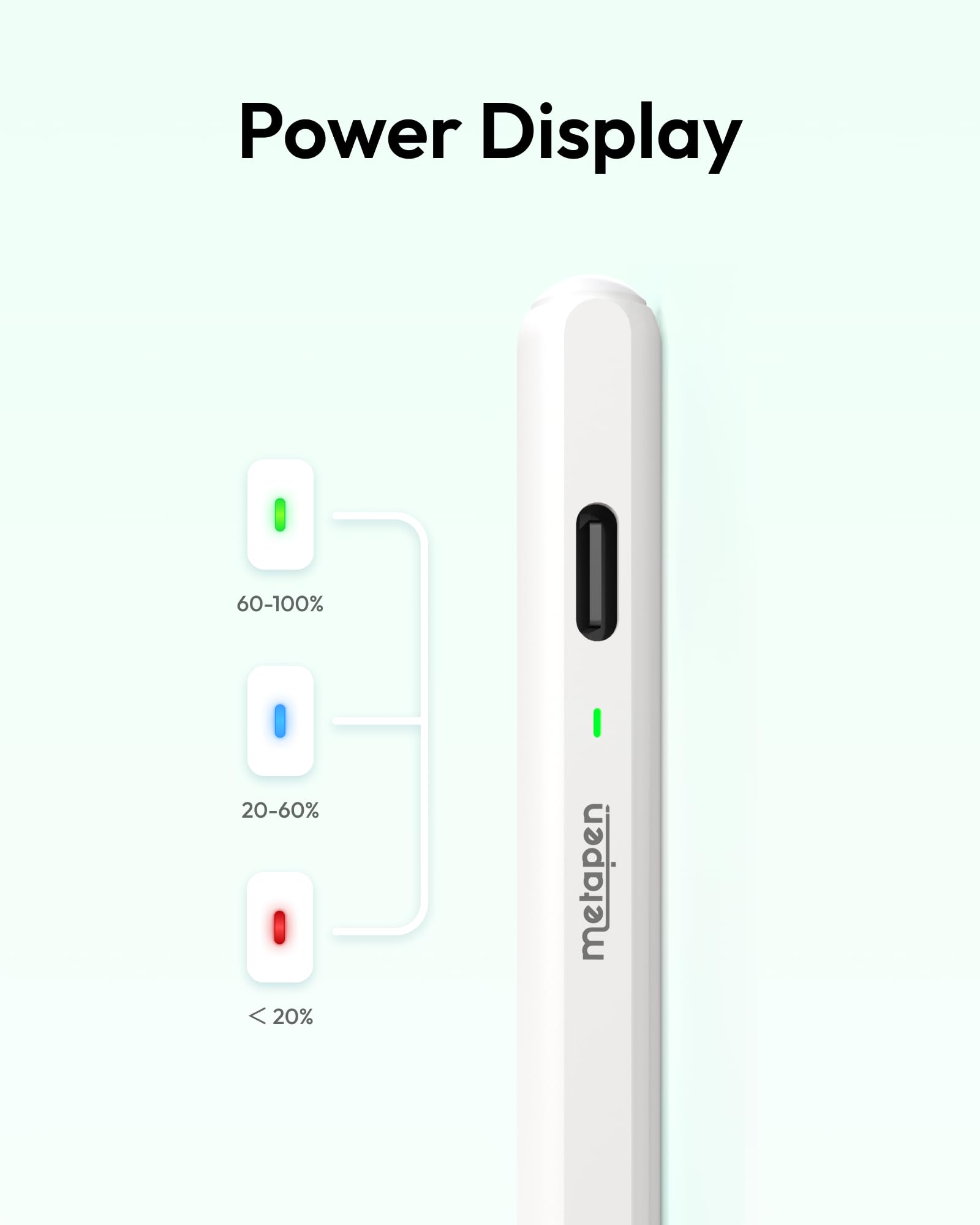 Metapen Pencil Air8 for Apple iPad 2018-2025, 10 Min Faster Charge, Palm Rejection Stylus Pen for iPad a16/11/10/9/8/7/6th Gen, Pro 12.9/11/13-inch M4, Air 3/4/5/M2/M3, Mini 5/6th