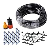 Okeler Mist Cooling System For Outdoor Patio Garden Greenhouse Reptile Mosquito Prevent - 50FT with 30PCS Plastic Mist Nozzle