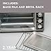 BLACK+DECKER TO1675B 6-Slice Convection Countertop Toaster Oven, Includes Bake Pan, Broil Rack & Toasting Rack, Stainless Steel/Black Convection Toaster Oven