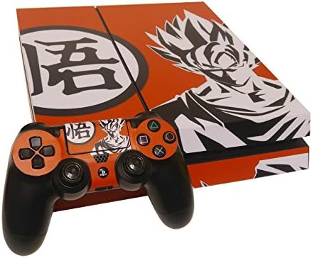 TFSM Branded Goku Saiyan PS4 Skin Play Station 4 Vinyl Protective Sticker for Console and 2 Controllers