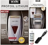 Andis ProFoil Lithium Titanium Foil Shaver, with Replacement Foil & Cutter, Andis Blade Brush, The Classic Barber Oil Bundle