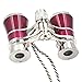 OPO Opera Theater Horse Racing Glasses Binocular Telescope Chain Necklace (Red with Silver Trim) 3X25