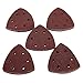 KINGSO 50 Pack Triangle Sanding Discs Sandpaper Hook and Loop Pads 40/60/80/120/180 Assorted Grits 6-Hole