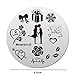 Mezerdoo Round Stainless Steel Rose Heart Nail Plates Pretty Valentine Lovers Nail Stencils