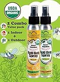 Anti Bug Spray ★ OUTDOOR 4oz + INDOOR 4oz Combo Value Pack ★ USDA Certified Organic Insect Repellent ★ Long Lasting Outdoor + Smooth & Dry feeling Indoor ★ DEET Free, Kid Safe ★ Pleasant Refreshing Herbal Scent ★ Pure essential oils to Naturally keep bugs, mosquitoes, black flies, ticks and insects away ★ Shake well before use ★ No synthetic chemicals, No Alcohol ★ Cruelty Free, Not tested on animals ★ Made in USA ★ by US Organic - Nature for Nature