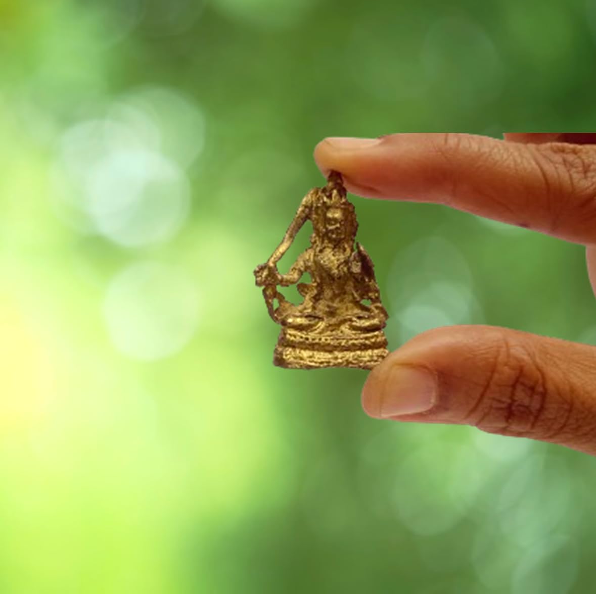 Purpledip Rare Miniature Statue Gooddess Tara Holding Sword Kwan-Yin Guanyian, Unique Collectible Idol (11395)