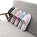 shevalues Women's Soft Indoor Slippers Open Toe Cotton Memory Foam Slip on Home Shoes House Slippers, Teal 250 (Size 6-7)