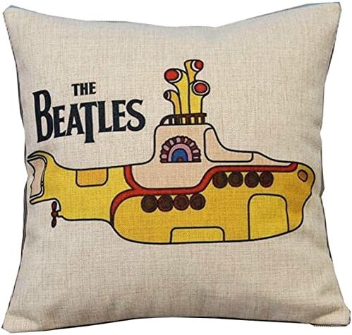Popular Colourful the Beatles Throw Pillow Case Decor Cushion Covers Square 1818 Inch Beige Cotton Blend Linen