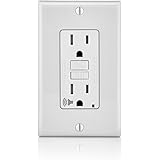 Leviton GFCI Outlet with Audible Alarm, 15 Amp, Self Test, Tamper-Resistant with LED Indicator Light, Great for Refrigerators in Garages, GFTA1-W, White