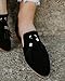 Makkrom womens Cut Out Side Pointed Toe Low Heel Ankle Boot Flat Shoes