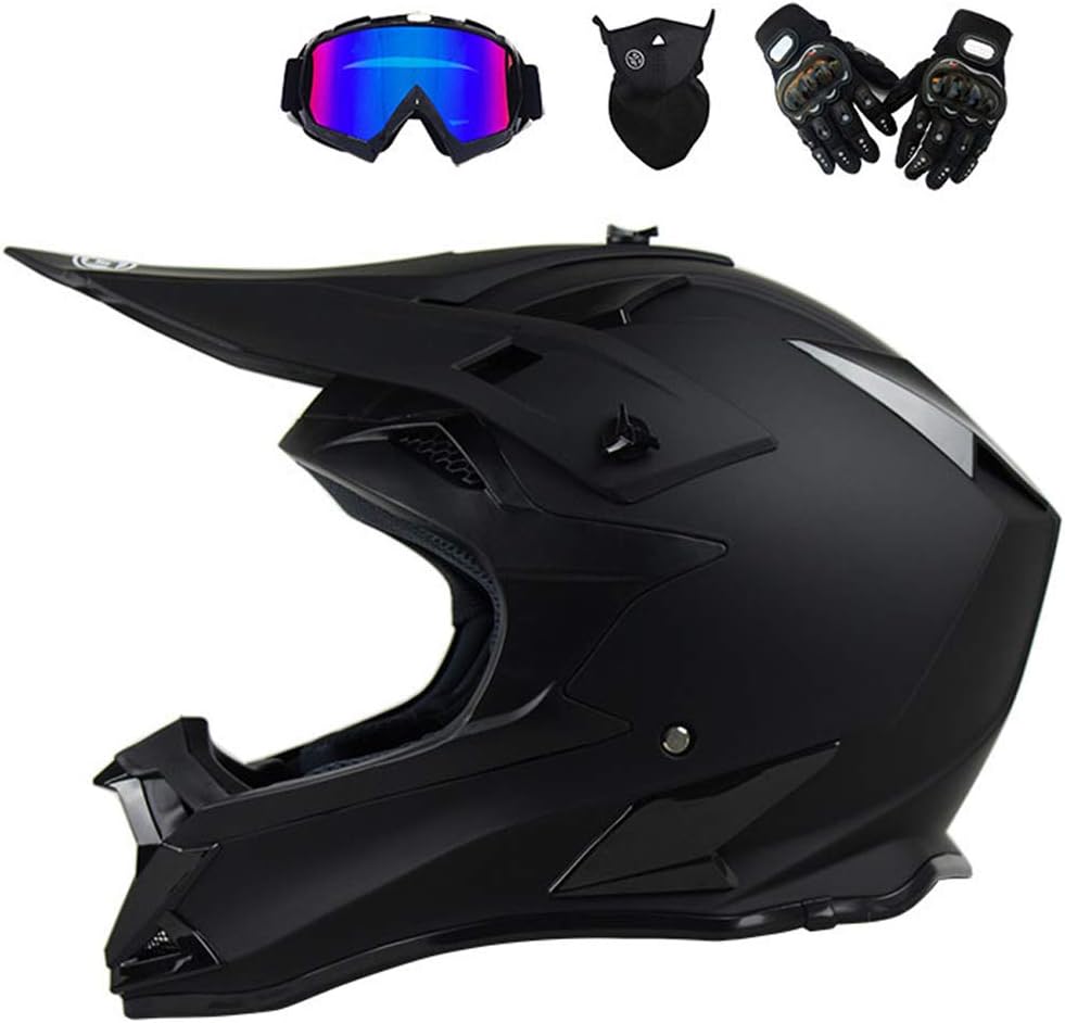 motorrad crosshelm herren fullface helm mtb pro cross helm motorradhelm downhill bike mountainbike bmx off road atv cross country schwarz matt motocross helm mit brille handschuhe maske auto motorrad schutzkleidung
