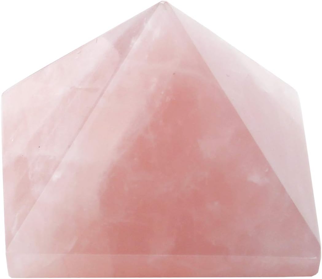 CrystalTears Rose Quartz Pyramid Healing Crystal Stone Fengshui Ornament Home Decor, Meditation