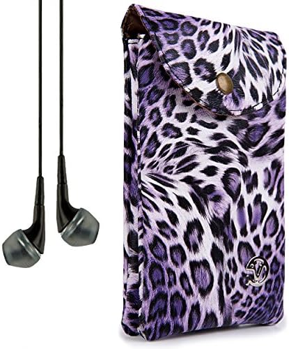 VanGoddy Women's Leopard Carrying Bag Case for BlackBerry Passport, Classic, Z30, Z10, Leap, Porsche and VanGoddy Headphones