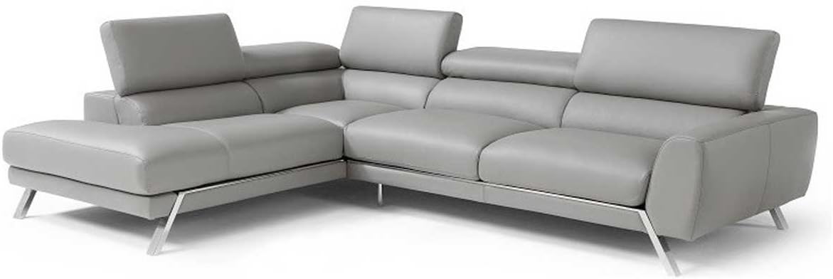 Amazon Com Mood Italian Leather Left Facing Sectional Sofa In