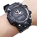 Men's Military Analog Digital Watch Display Sports Watches Multifunctional Large Wrist Watches for Men (Black)