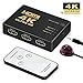 HDMI Switch 4K, GANA Intelligent 3-Port HDMI Switcher, Splitter, Supports 4K, Full HD1080p, 3D with IR Remote