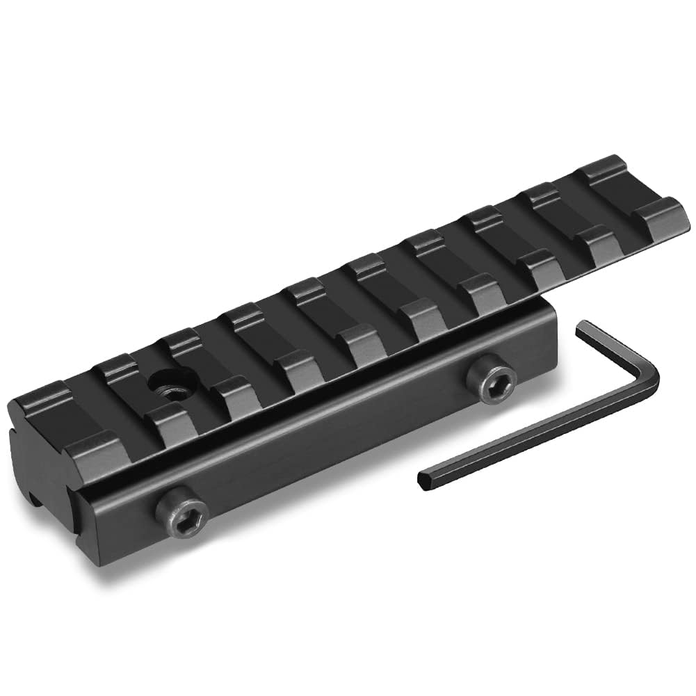KEENZO Rail Mount, 11mm to 20mm Dovetail Rail Extension Adapter Scope Mount Base Medium Profile Base Riser Mounting with 9 slots