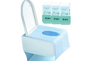 HI FINE CARE Disposable Toilet Seat Covers 16x24 Inch XXL Portable Toilet Liners Travel Seat Cover for Outing, Hotel, Hospital, Travel, Public Toilet Seat Cover (30 pack - Blue)