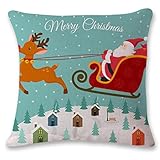 GBSELL Cute Vintage Merry Christmas Party Sofa Bed Home Decor Pillow Case Cushion Cover (F)
