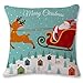 GBSELL Cute Vintage Merry Christmas Party Sofa Bed Home Decor Pillow Case Cushion Cover (F)