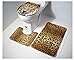 WARMSHOP 3Pcs A Set Bathroom Toilet Rug Animal Tiger Leopard - Print Toilet Mat Set Soft Flannel Rug+Lid Toilet Cover+Bath Mat (Camouflage-B)