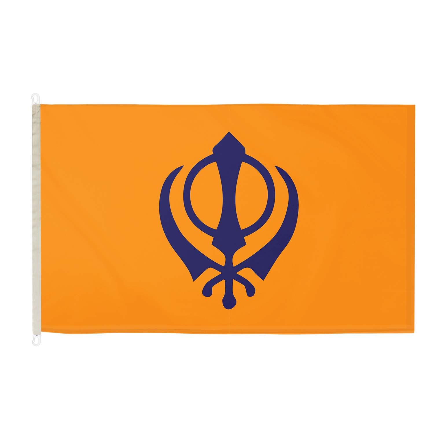 Sikh DuraFlag with Clips 5ft x 3ft Premium Quality Flag 150cm x 90cm