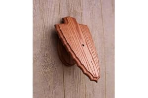 The Taxidermists Woodshop Solid Oak Arrowhead European Skull Mount Pedestal Plaque