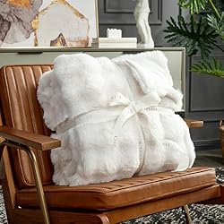 Cozy Bliss Faux Fur Throw Blanket for Couch, Fuzzy