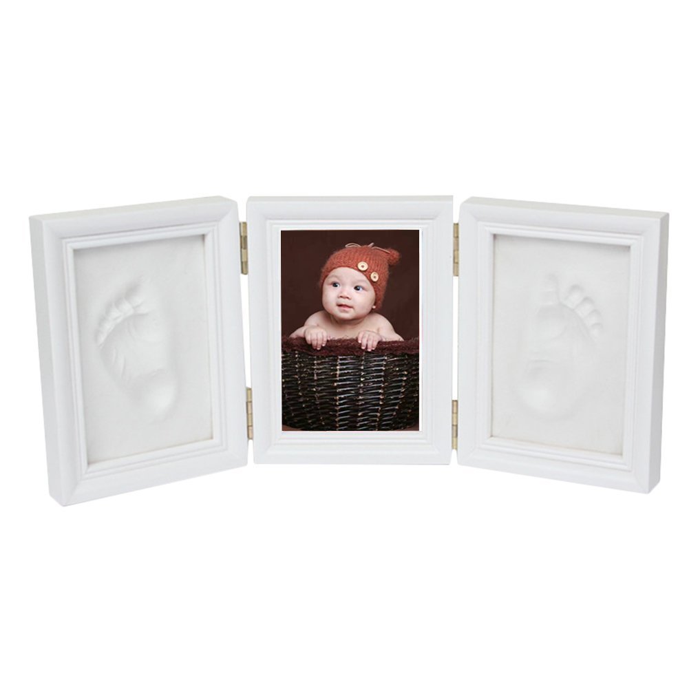 Leisial Marco de Foto de Impresión Handprint y Huella Bebé Kit de