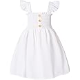 JEELLIGULAR Toddler Dress Ruffle Sleeveless Button Down Dress for Toddler Girl Dress Summer Beach Casual A-line Sundress