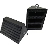 ROBLOCK 2 Pack Wheel Chocks Rubber Heavy Duty Black with Eyebolt, 9" Length x 7.1" Width x 5.5" Height, for Cars, RVs, Trucks, Trailers, and Vehicles, Anti-Slip Design Tire Chock for All Weather Use