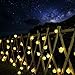 Outdoor Solar String Lights 60LED 33FT Crystal Globe Balls Patio Lights with 8 Modes Waterproof Solar Powered Lights for Garden Xmas Yard Home Party Porch Wedding Christmas Trss Decor (Warm White)