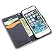 iPhone SE Case, iPhone 5S Case, IPHOX Magnetized Closure Card Slots Money Pouch, Retro Leather Wallet Case Purse Protective Cover Stand Feature Flip Book Case for iPhone 5s / 5 / SE (GR&BU/C)