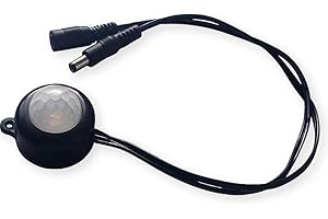 WEISUAN-TUODI DC 6V 12V-24V 5A PIR Motion Activated Body Sensor Switch with DC Cable for LED Strip Light ((Roundness(with Light Sensor), Black)
