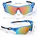 FiveBox Polarized U.V Protection Sports Glasses ,Cycling Wrap Sunglasses with 5 Interchangeable Lenses Unbreakable for Riding Driving Fishing Running Golf And All Outdoor Activities With Retail Package-Black And Blue.
