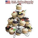 U.S. Cake Supply® Brand 23 Count Metal Cupcake Dessert Stand with 4 Tiers - Great for Holiday Parties - Halloween - Thanksgiving - Christmas - 4th of July - Valentines Day - Saint Patricks Day - Use with Themed Wilton Cupcake Baking Cups. Home Supply Maintenance Store