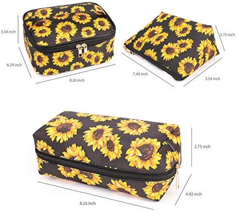 ZOISOKA 3 sets makeup bag 3D print sunflower travel small cosmetic case portable with multifunctional waterproof Organizer bag for women 2 ZOISOKA 3 sets makeup bag 3D print sunflower travel small cosmetic case portable with multifunctional waterproof Organizer bag for women