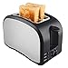 2 Slice Toaster, TOBOX Toasters with 2 Extra-Wide Slots, Removable Crumb Tray, Defrost and Reheat Buttons - Brushed Stainless Steel